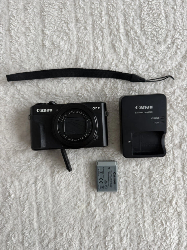 Canon PowerShot G7X Mark ll Digital Camera 20.1MP Black with Charger and Battery