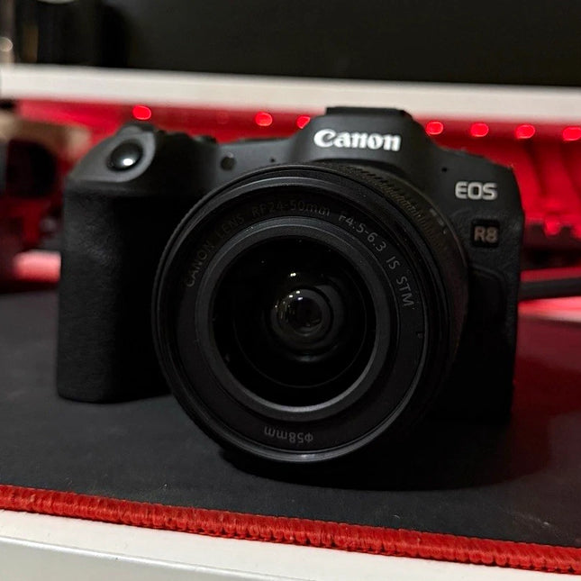 Canon EOS R8 24.2MP Mirrorless Camera w/ RF 24-50mm Lens, Black, good condition